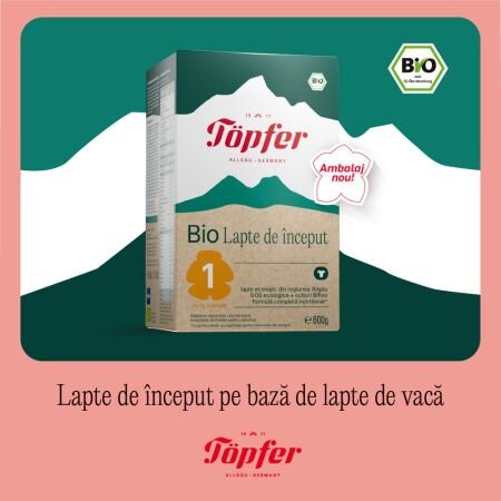 Lapte praf Bio 1, 600 g, Topfer 755122