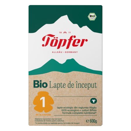 Lapte praf Bio 1, 600 g, Topfer