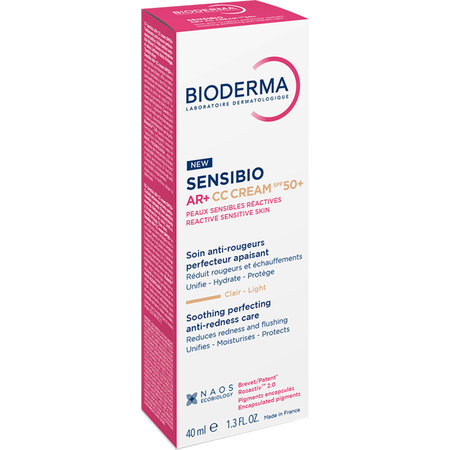 Crema CC pentru piele sensibila Sensibio AR+ CC Cream SPF50+, 40 ml, Bioderma 755129
