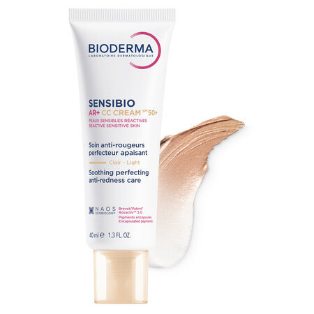 Crema CC pentru piele sensibila Sensibio AR+ CC Cream SPF50+, 40 ml, Bioderma 755136