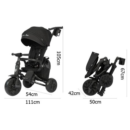 Tricicleta ultrapliabila Nova Max, Negru, 10 luni - 6 ani, Qplay 755180