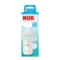 Biberon din sticla cu tetina din silicon flux M Perfect Match, 3 luni+, 230 ml, Nuk