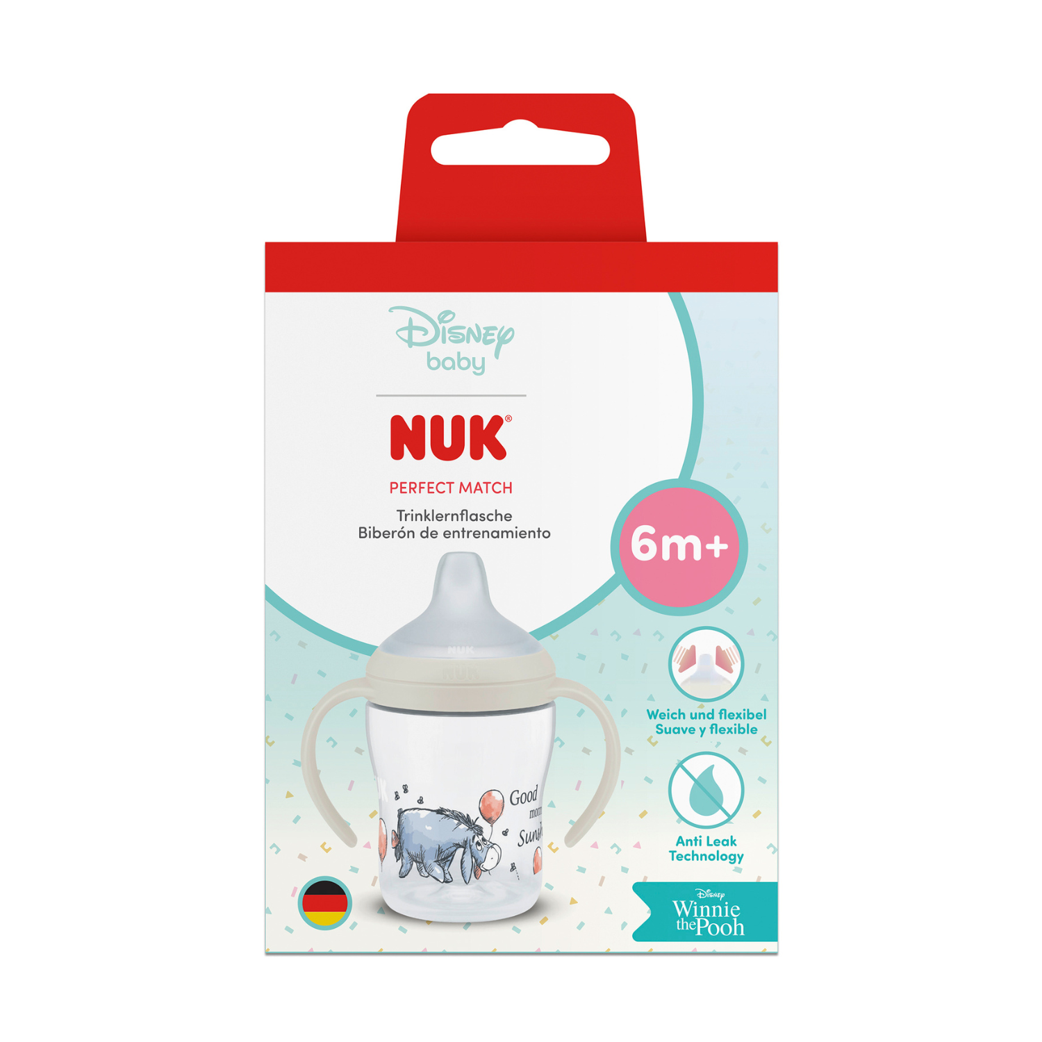 Biberon de tranzitie cu toarte Perfect Match, Aiurel, 6 luni+, 150 ml, Nuk