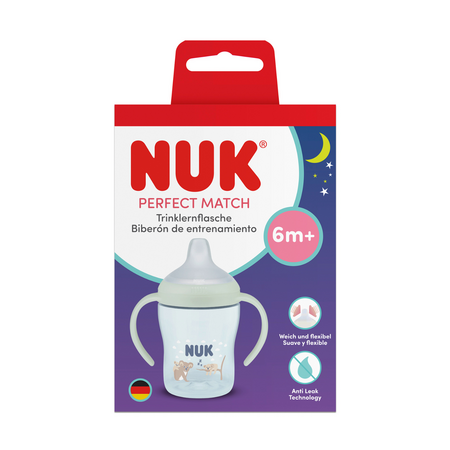 Biberon de tranzitie cu toarte fluorescente Perfect Match, Koala, 6 luni+, 150 ml, Nuk
