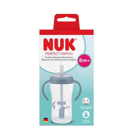 Cana de tranzitie cu toarte si pai Perfect Match, Albastru, 260 ml, Nuk