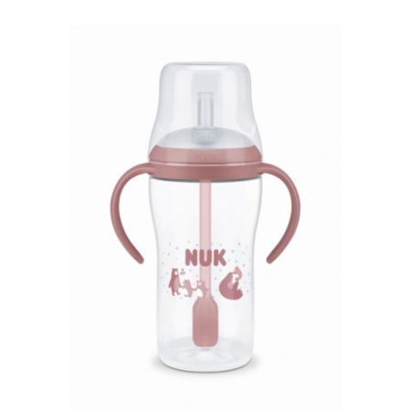 Cana de tranzitie cu toarte si pai Perfect Match, Roz, 8 luni+, 260 ml, Nuk 755304