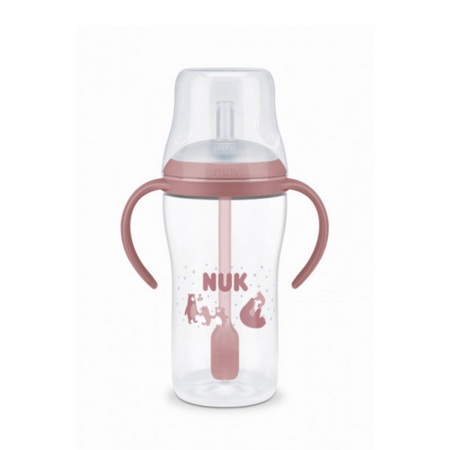 Cana de tranzitie cu toarte si pai Perfect Match, Roz, 8 luni+, 260 ml, Nuk 755304