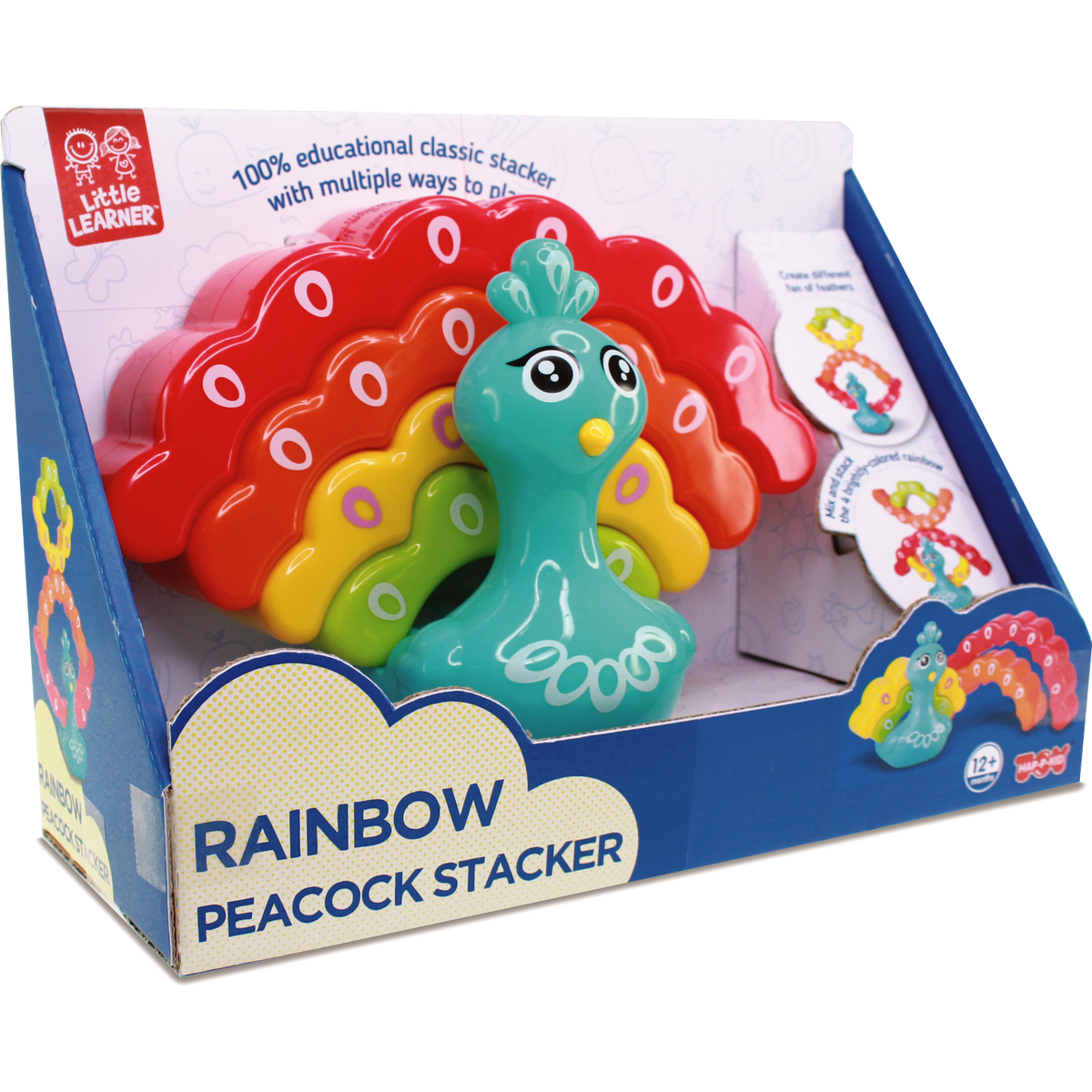 Jucarie de stivuit, Paun colorat, 12 luni+, Little Learner