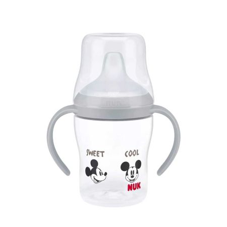Biberon cu toarte si tetina de invatare Perfect Match, Mickey, 6 luni+, 150 ml, Nuk 755331