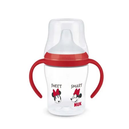 Biberon cu toarte si tetina de invatare Perfect Match, Minnie, 6 luni+, 150 ml, Nuk 755365