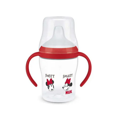 Biberon cu toarte si tetina de invatare Perfect Match, Minnie, 6 luni+, 150 ml, Nuk 755365