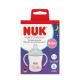 Biberon cu tetina de invatare si toarte fluorescente Perfect Match, Roz, 6 luni+, 150 ml, Nuk 755382