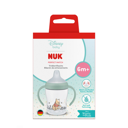 Biberon cu toarte si tetina de invatare Perfect Match, Winnie, 6 luni+, 150 ml, Nuk