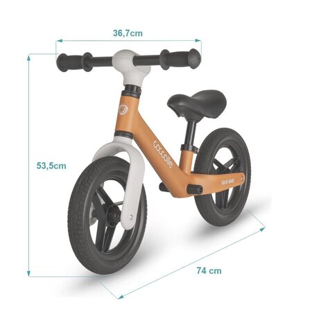 Bicicleta fara pedale First Way, Cookie Beige, 2 ani+, Coccolle 755461