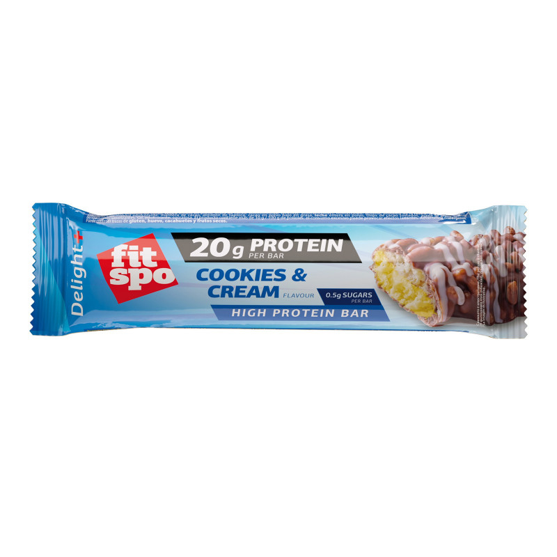 Baton proteic, Biscuiti si frisca, 60 g, FitSpo