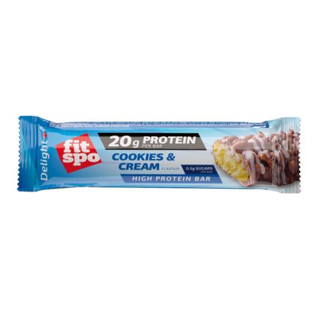Baton proteic, Biscuiti si frisca, 60 g, FitSpo