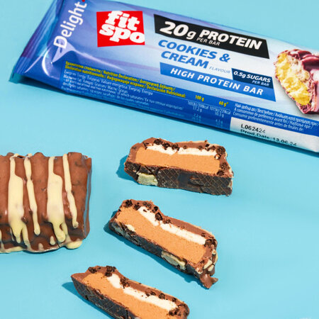 Baton proteic, Biscuiti si frisca, 60 g, FitSpo 755468