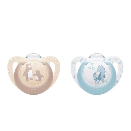 Set suzete First Choice, Urs/Calut de mare, 0-6 luni, 2 bucati, Nuk 755511