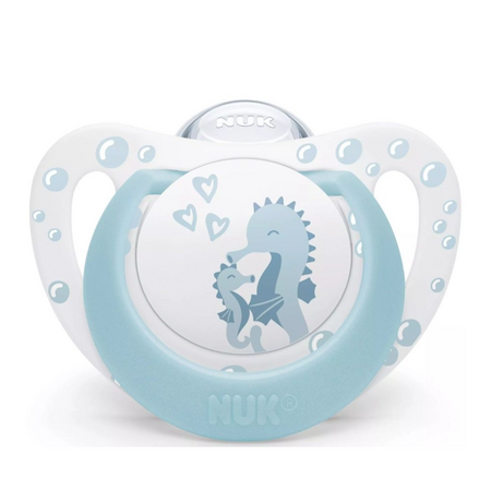 Set suzete First Choice, Urs/Calut de mare, 0-6 luni, 2 bucati, Nuk 755513