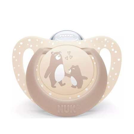 Set suzete First Choice, Urs/Calut de mare, 0-6 luni, 2 bucati, Nuk 755512
