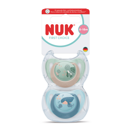 Set suzete First Choice, Broasca testoasa/Balena, 6-18 luni, 2 bucati, Nuk