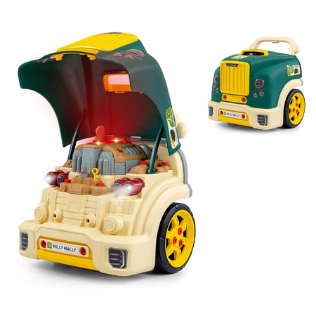 Jucarie educativa STEM N-Gine, Green, Motor auto demontabil, 3 ani+, Milly Mally