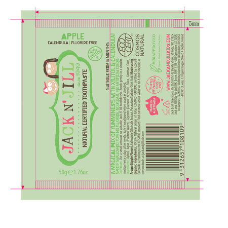 Pasta de dinti pentru copii, Mar Verde, + 6 luni, 50 g, Jack N' Jill 766420