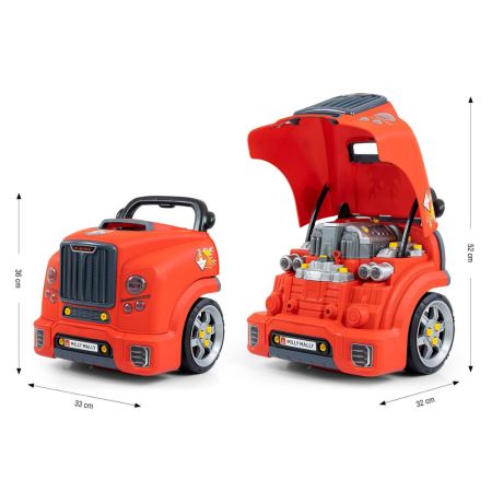 Jucarie educativa STEM Motor auto demontabil N-Gine, Red, 3 ani+, Milly Mally 755557