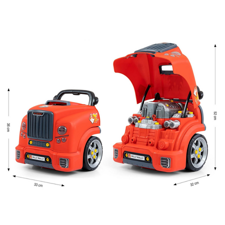 Jucarie educativa STEM Motor auto demontabil N-Gine, Red, 3 ani+, Milly Mally 755557