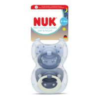 Set suzete Day&Night First Choice Classic, Albastru, 0-6 luni, 2 bucati, Nuk