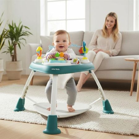 Jumper si Centru de Activitati 360°, Bounzee Green, 6 luni+, Milly Mally 755570
