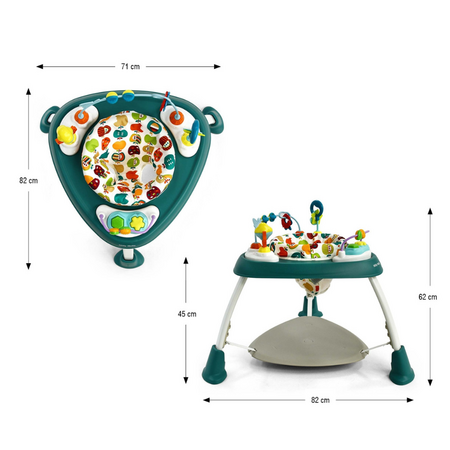 Jumper si Centru de Activitati 360°, Bounzee Green, 6 luni+, Milly Mally 755571