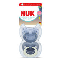 Set suzete Day&Night First Choice Classic, Albastru, 6-18 luni, 2 bucati, Nuk
