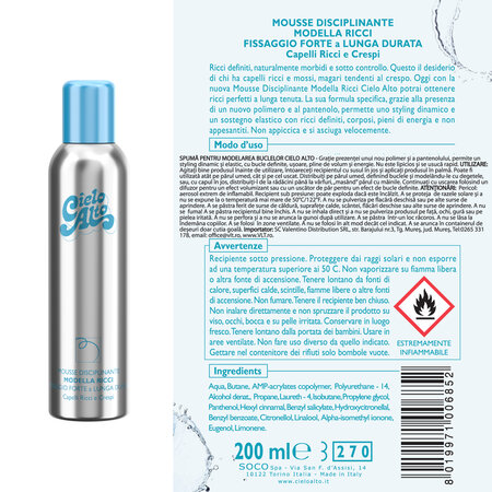 Spuma de par pentru modelarea buclelor, 200 ml, Cielo Alto 755663