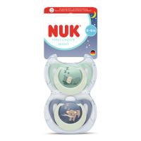 Set suzete First Choice Night, Hippo/Koala, 0-6 luni, 2 bucati, Nuk