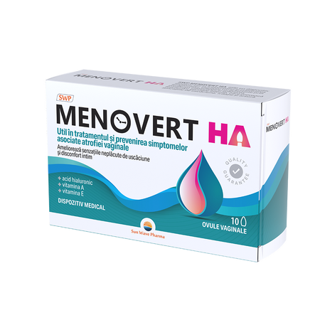 Ovule vaginale Menovert Ha, 10 ovule, Sun Wave Pharma 755826