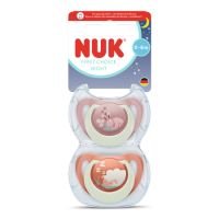 Set suzete First Choice Night, Iepuras/Oita, 0-6 luni, 2 bucati, Nuk