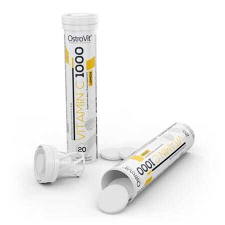 Vitamina C cu aroma de lamaie, 1000 mg, 20 tablete efervescente, OstroVit 755889