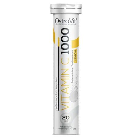 Vitamina C cu aroma de lamaie, 1000 mg, 20 tablete efervescente, OstroVit