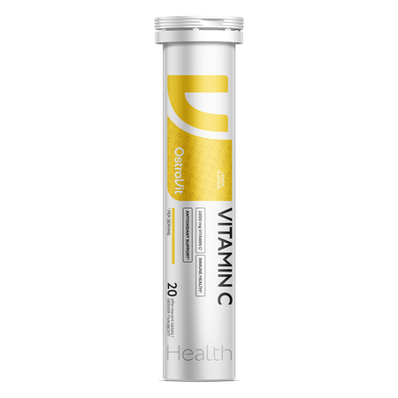 Vitamina C cu aroma de lamaie, 1000 mg, 20 tablete efervescente, OstroVit