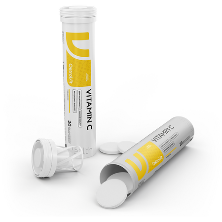 Vitamina C cu aroma de lamaie, 1000 mg, 20 tablete efervescente, OstroVit 813702