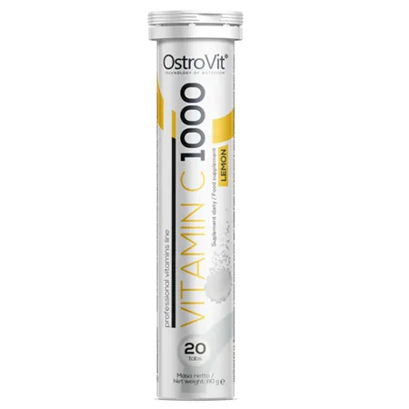 Vitamina C cu aroma de lamaie, 1000 mg, 20 tablete efervescente, OstroVit