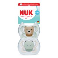 Set suzete Perfect Match Air, Ursulet/Broscuta, 0-6 luni, 2 bucati, Nuk