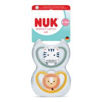 Set suzete Perfect Match Air, Zebra/Leu, 6-18 luni, 2 bucati, Nuk
