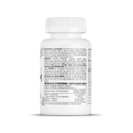 Calciu + Vitamina D3 + K2, 90 tablete, OstroVit 756528
