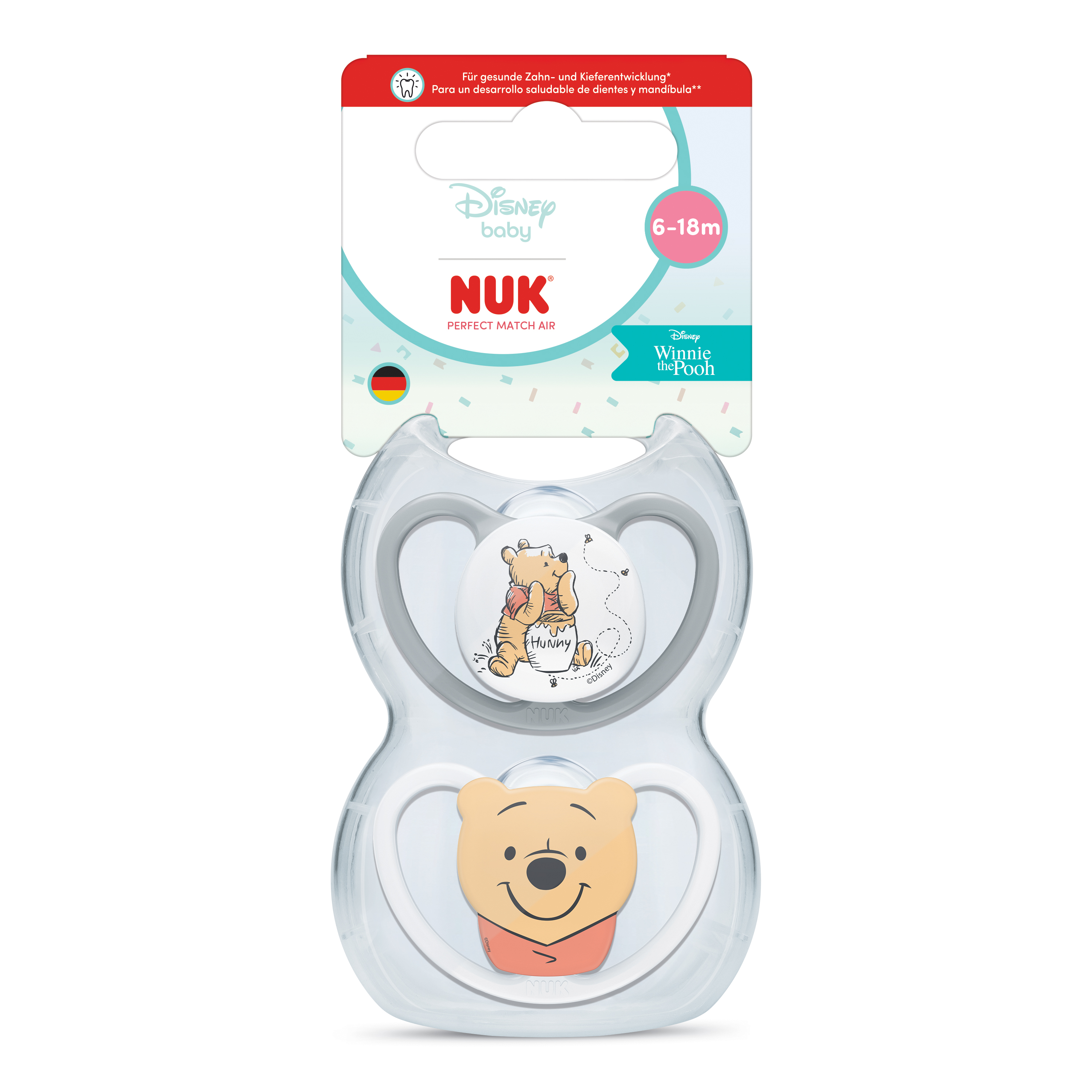 Set suzete Perfect Match Air, Winnie the Pooh, 6-18 luni, 2 bucati, Nuk