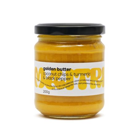 Crema din fulgi de cocos cu turmeric si piper negru Golden Butter, 200 g, Maitri