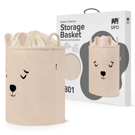 Cos pliabil pentru depozitare, 43 L, Beige, Fluffy Toy Boucle Bear, Sipo 756065