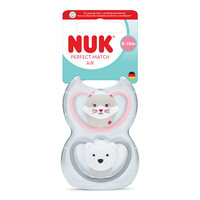 Set suzete Perfect Match Air, Veverita/Urs, 6-18 luni, 2 bucati, Nuk