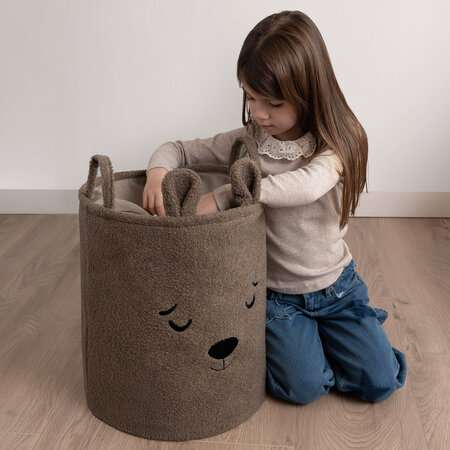 Cos pliabil pentru depozitare, Brown, Fluffy Toy Boucle Bear, 43 L, Sipo 756611